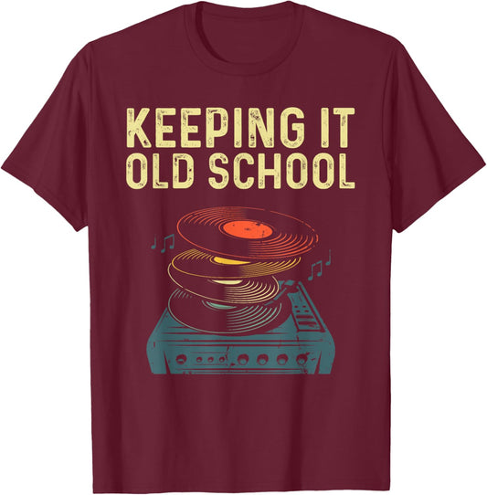 Cool Vinyl Women Music Record Turntable Collecting T-Shirt - T-Shirt | Maroon