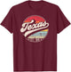 Retro Texas Home State TX Cool 70s Style Sunset T-Shirt - T-Shirt | Maroon