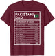 Pakistani Dad Nutrition Facts National Pride Gift Dad T-Shirt - T-Shirt | Maroon