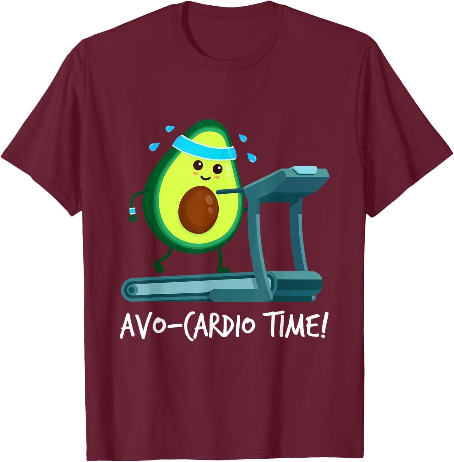 It's AVO-CARDIO Pajamas Time! Fitness Avocado T-Shirt - T-Shirt | Maroon