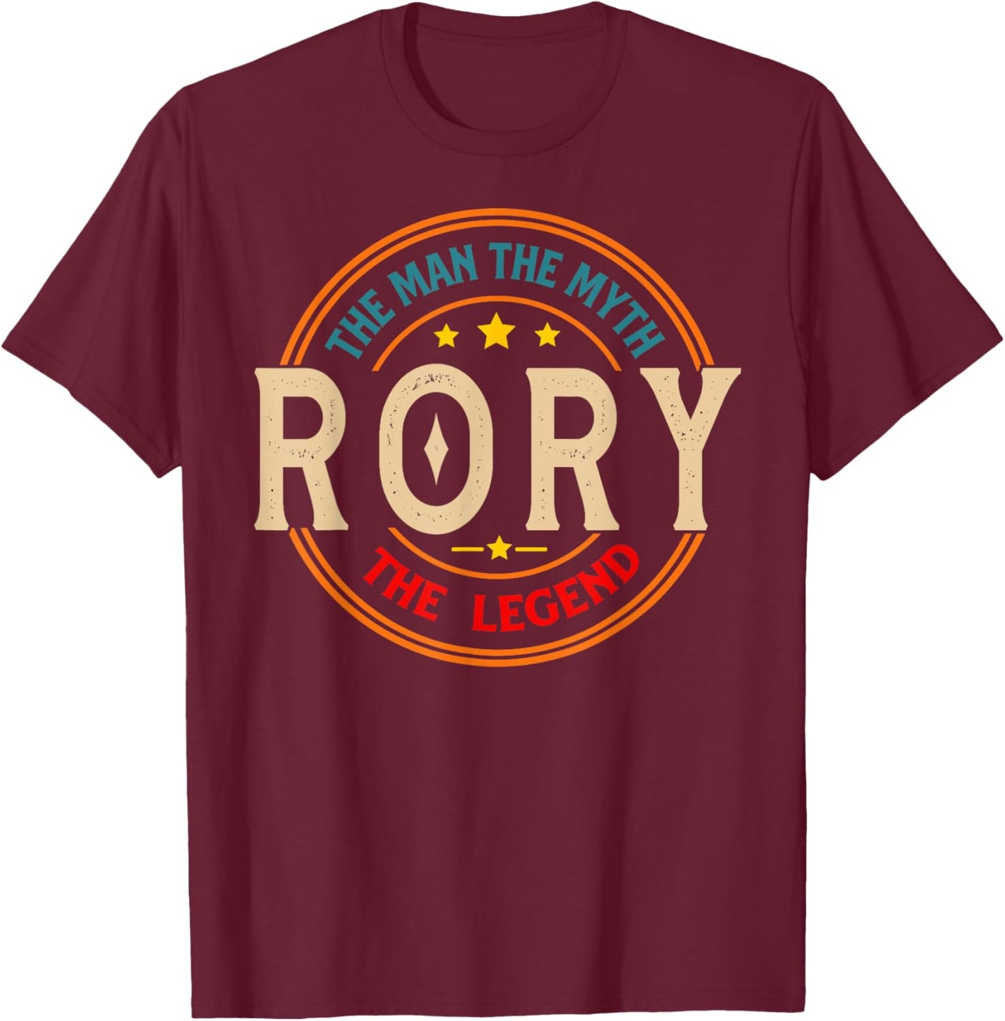 RORY The Man The Myth The Legend Vintage Personalized T-Shirt - T-Shirt | Maroon