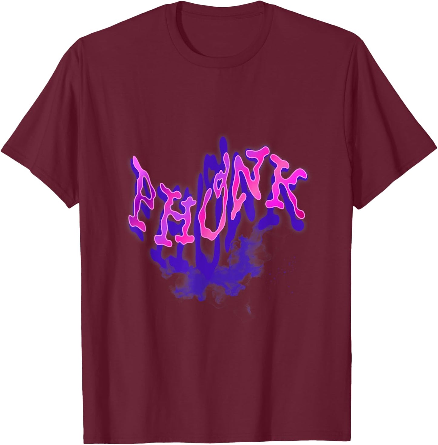 Vibrant Phonk Music Psychedelic Rave Aesthetic Culture Vibes T-Shirt - T-Shirt | Maroon
