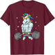 Weightlifting Unicorn - Funny Deadlift & Gym Gift T-Shirt - T-Shirt | Maroon