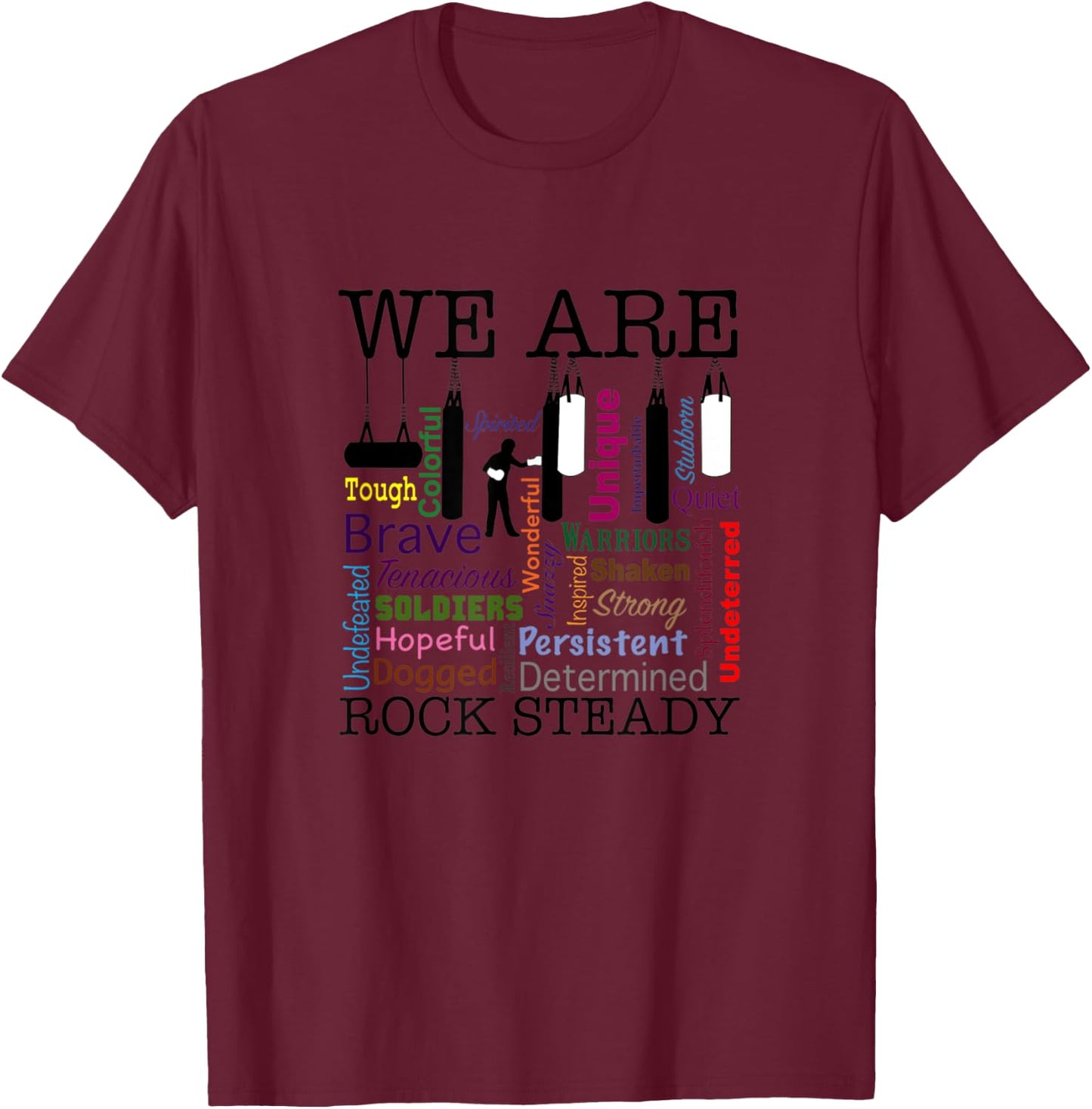 We are Rock Steady Women's Boxing Word Art T-Shirt - T-Shirt | Maroon