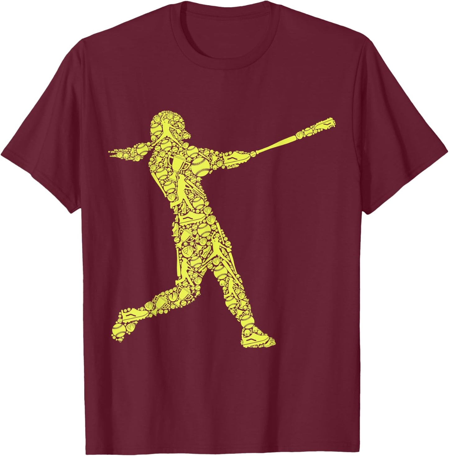 Softball Girl Women Kids Girls T-Shirt - T-Shirt | Maroon