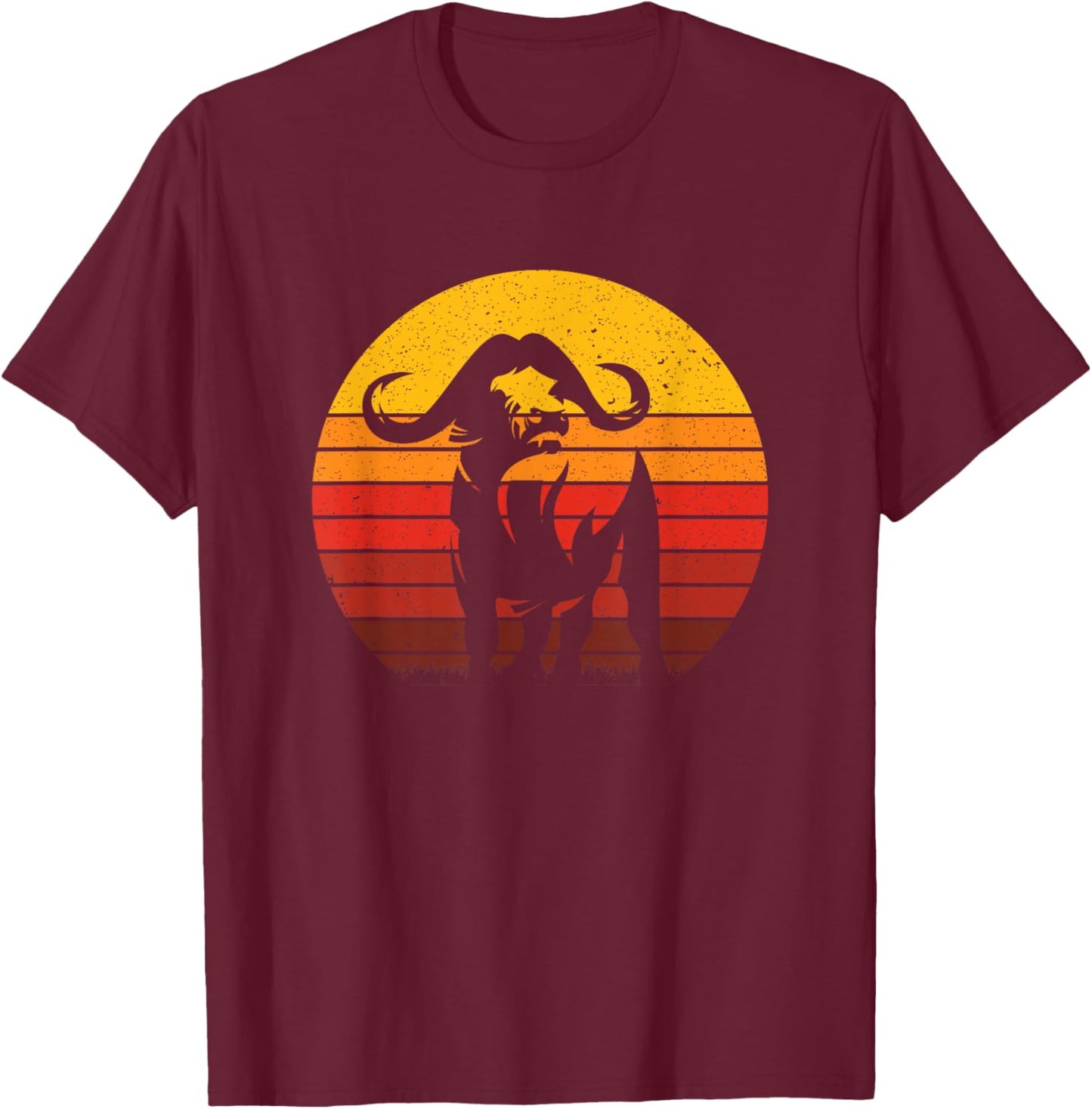 Cape Buffalo Africa Safari Animal Buffalo T-Shirt - T-Shirt | Maroon