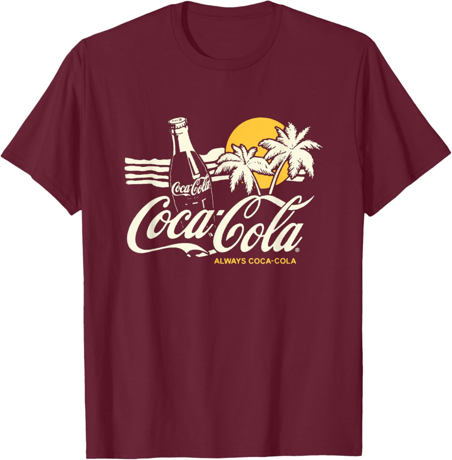 Coca-Cola Always Coca-Cola Beach Sunset Vintage T-Shirt - T-Shirt | Maroon