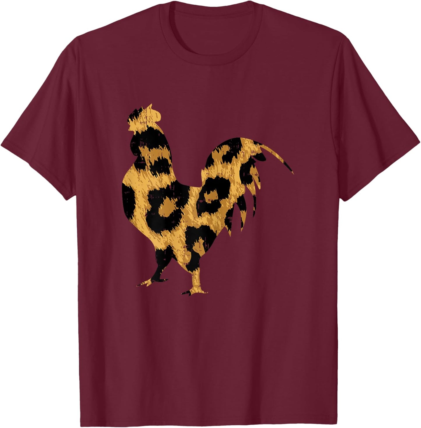 Leopard Print Cheetah Chicken Farm Farmer Women Girls Gift T-Shirt - T-Shirt | Maroon