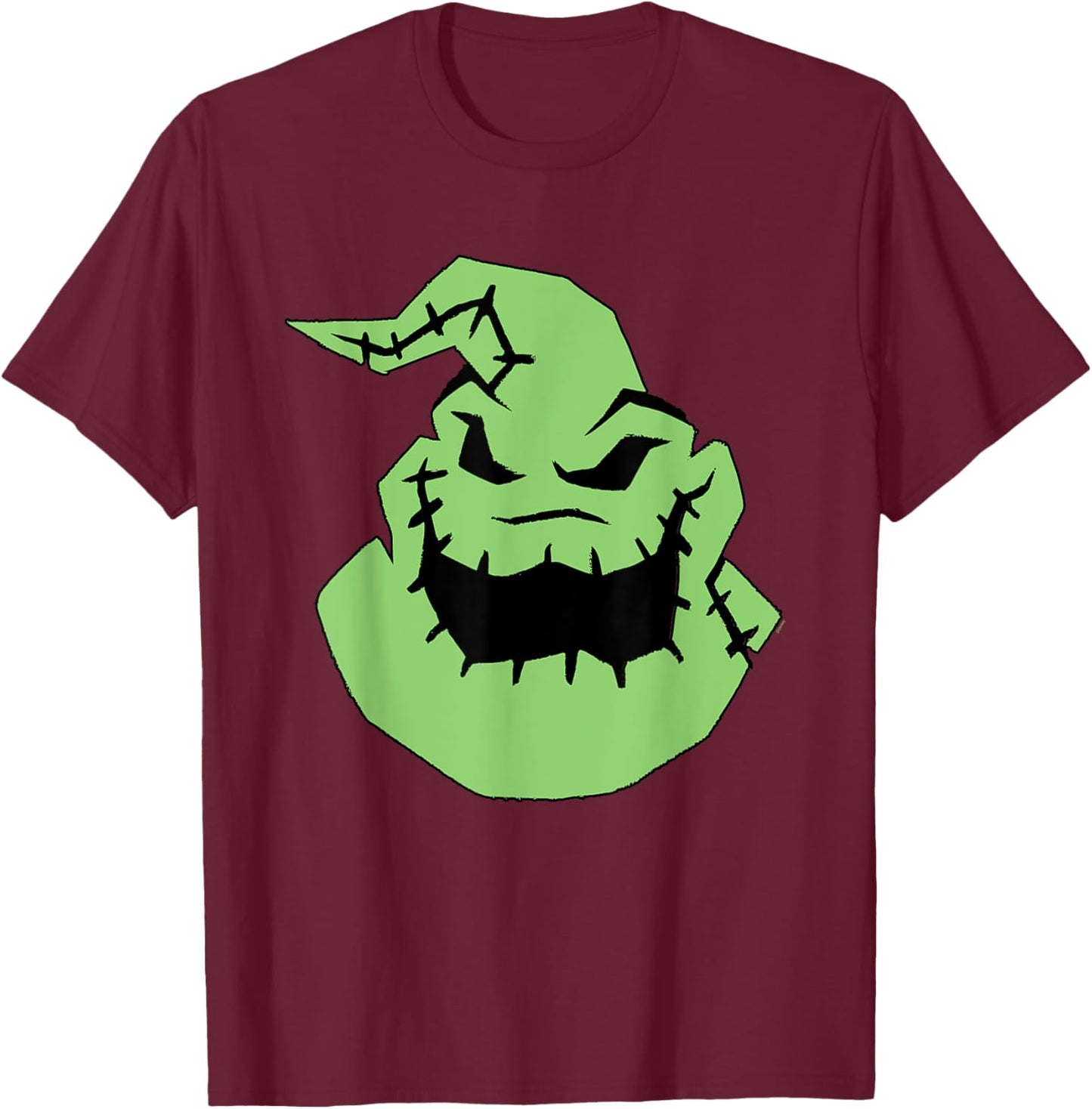 Disney The Nightmare Before Christmas Oogie Boogie Big Face T-Shirt - T-Shirt | Maroon