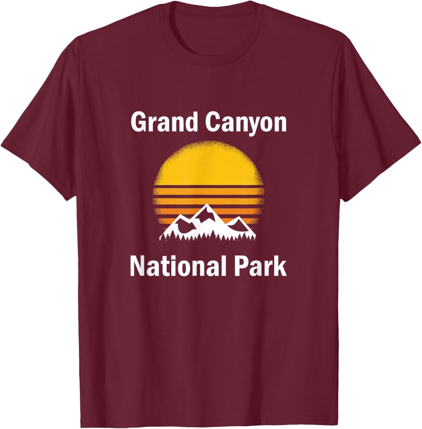 Grand Canyon National Park Mountain Sunset T-Shirt - T-Shirt | Maroon