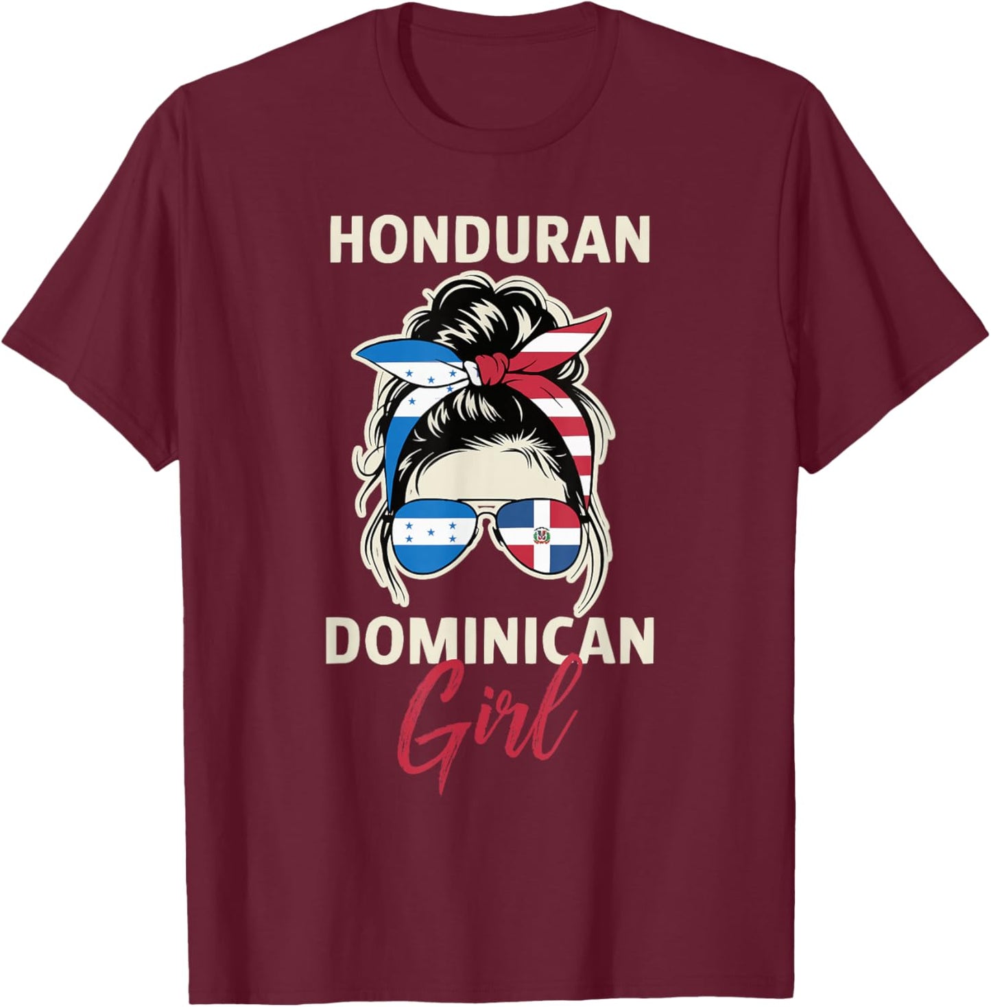 Half Dominican Half Honduran Dominican Republic Honduras T-Shirt - T-Shirt | Maroon