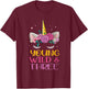 Unicorn Young Wild Three 3 Year Old 3rd Birthday Girl T-Shirt - T-Shirt | Maroon