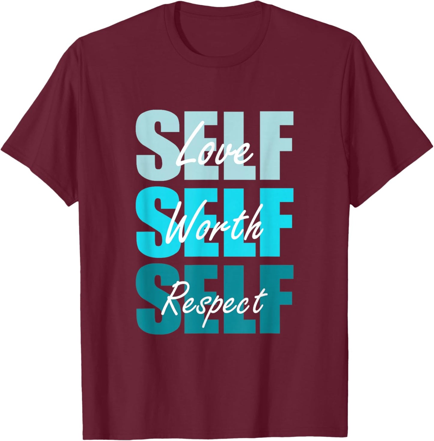 Turquoise Self-ish X 3 Turquoise Color Graphic T-Shirt - T-Shirt | Maroon