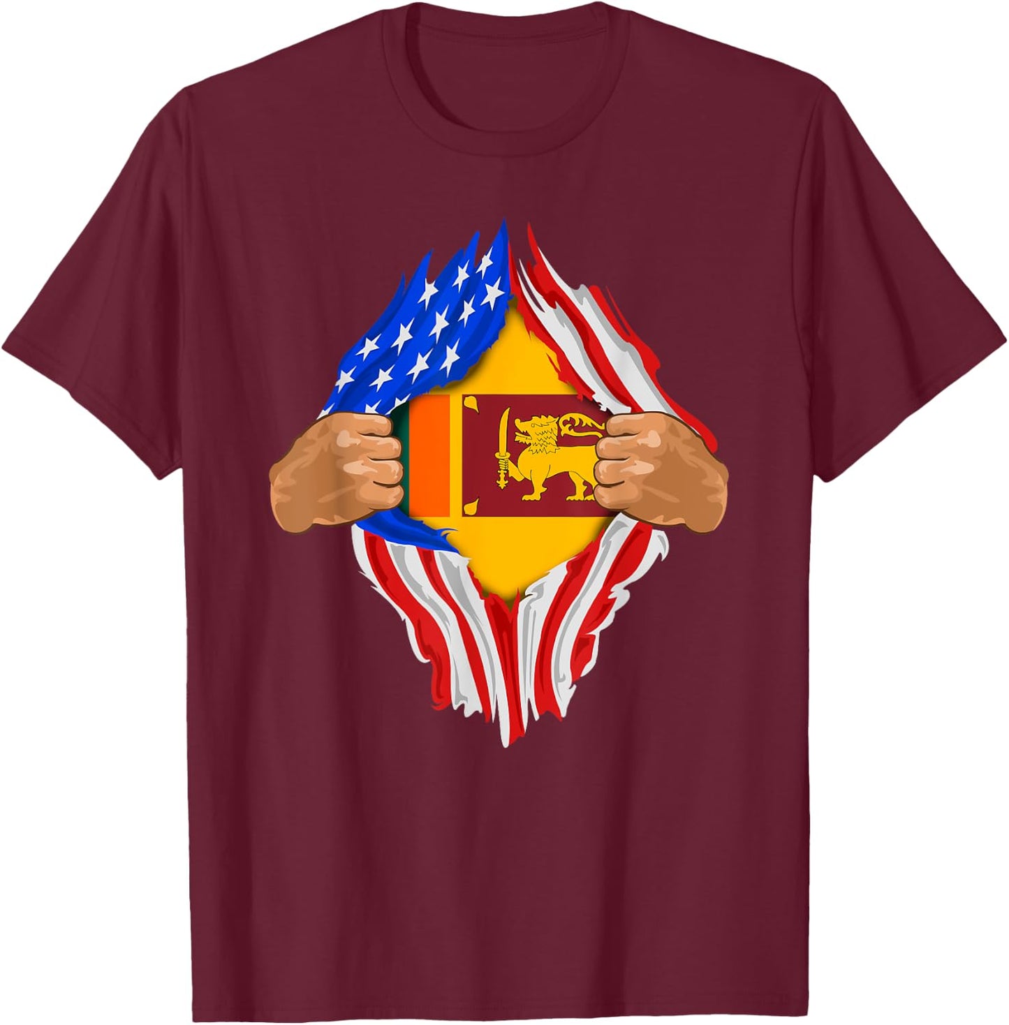 Sri Lankan Blood Inside Me | Sri Lanka Flag Gift T-Shirt - T-Shirt | Maroon