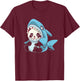 Adorable Baby Panda Shark T-Shirt - T-Shirt | Maroon
