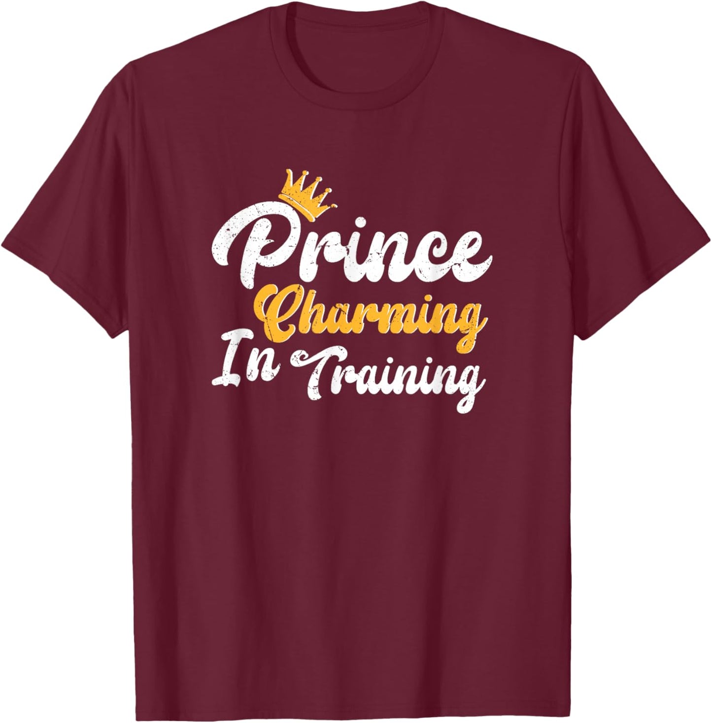 Prince Charming In Training Fairy Tale Hero Birthday Party T-Shirt - T-Shirt | Maroon