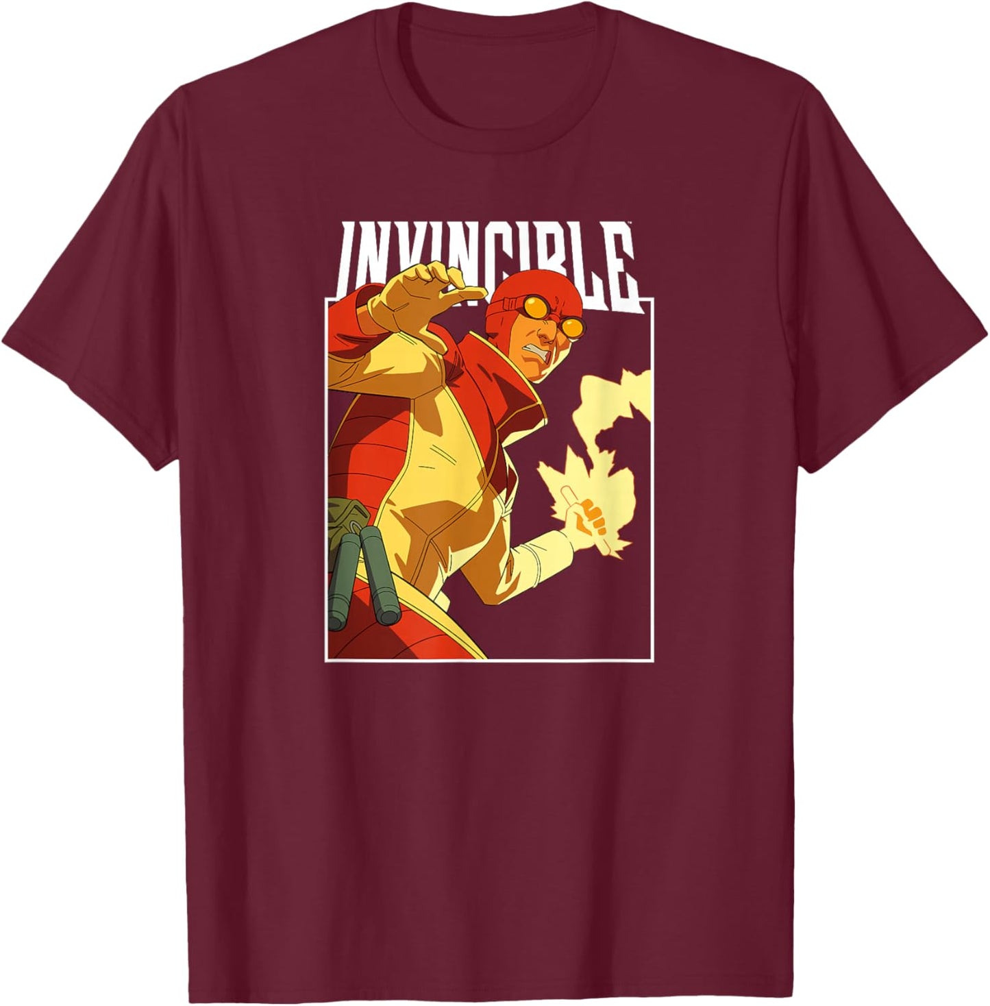 Invincible - Rex Splode Character Logo T-Shirt - T-Shirt | Maroon