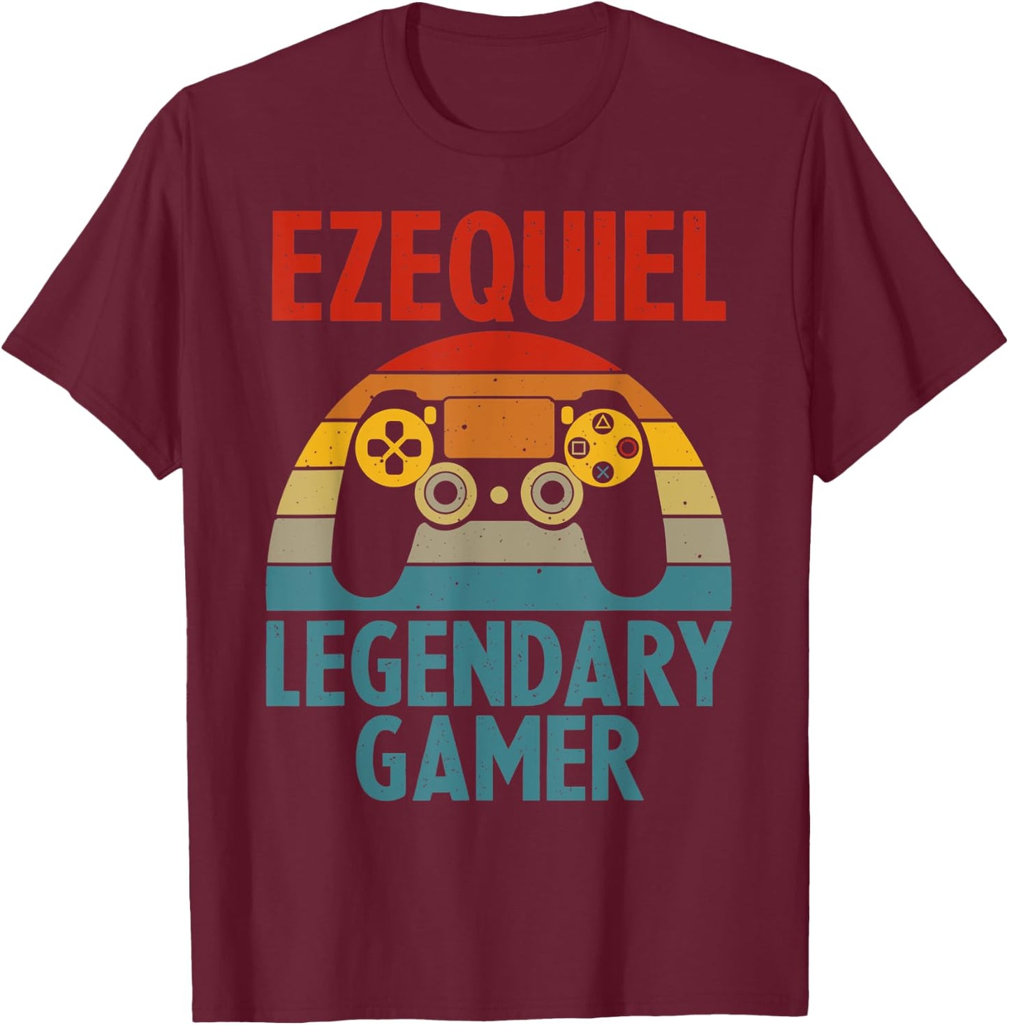EZEQUIEL Gift Name Personalized Funny Gaming Geek Birthday T-Shirt - T-Shirt | Maroon