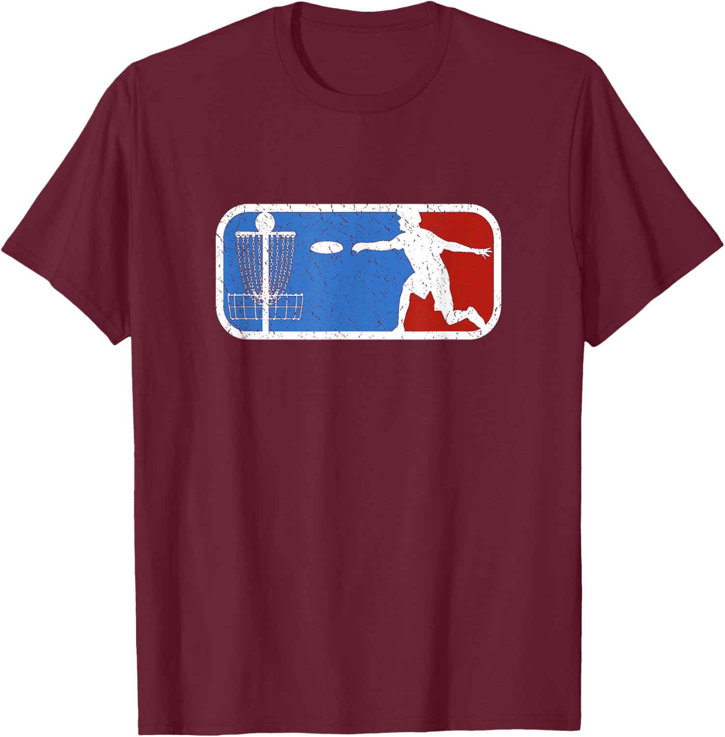 Vintage Disc Golf Graphic Basket Gifts Ultimate Frisbee T-Shirt - T-Shirt | Maroon