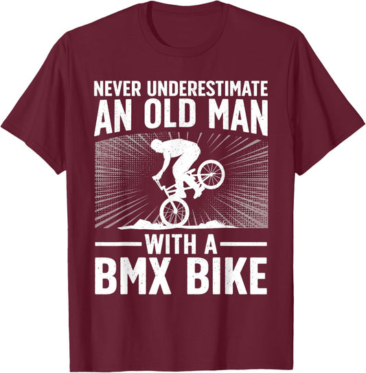 Cool BMX Bike Design For Grandpa Men BMX Bike Rider Lover T-Shirt - T-Shirt | Maroon