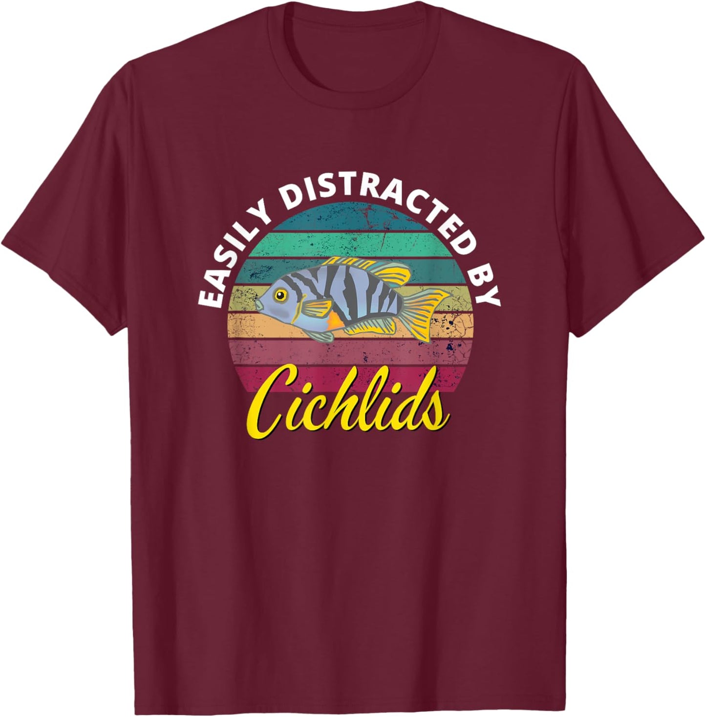 African Cichlids Peacock Cichlid Breeders Keepers Aquarium T-Shirt - T-Shirt | Maroon