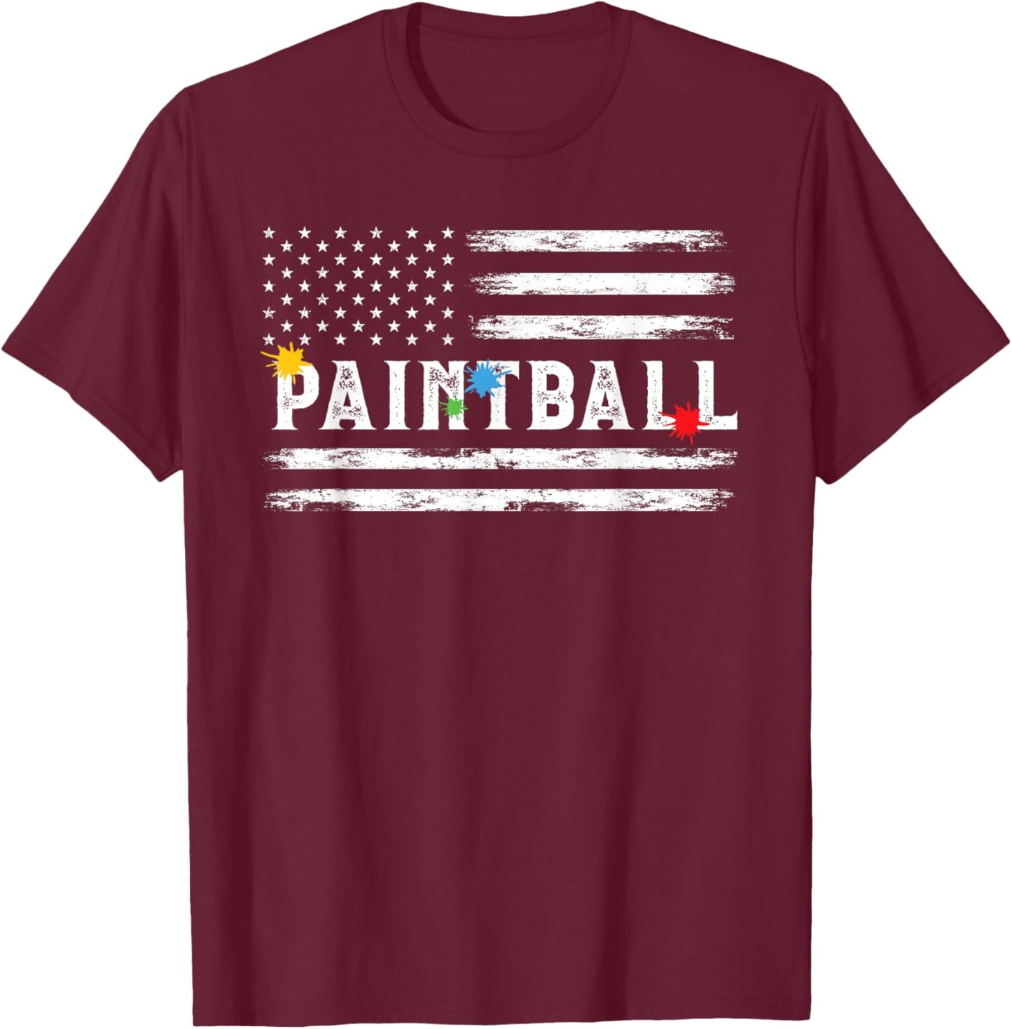Vintage American USA Flag Paintball Player Paintballing Men T-Shirt - T-Shirt | Maroon