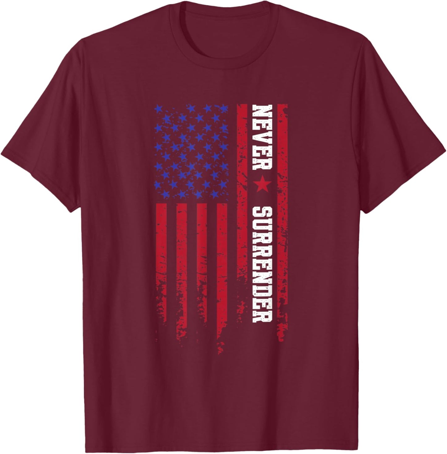 Trump Never Surrender 2024, Support Trump T-Shirt - T-Shirt | Maroon