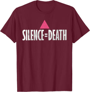 LGBTQ Shirt Men Women Gay Pride Gift Equality Silence Death T-Shirt - T-Shirt | Maroon