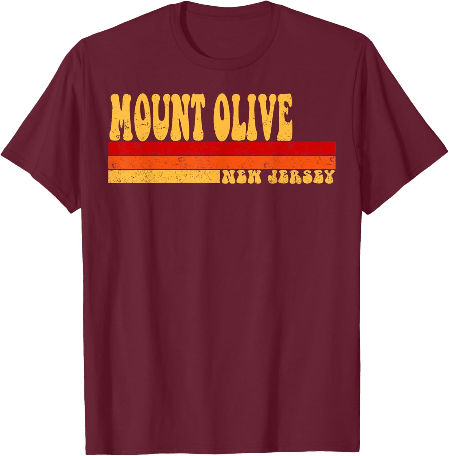 MOUNT OLIVE New Jersey City Vintage Roots Retro 70s 80s T-Shirt - T-Shirt | Maroon
