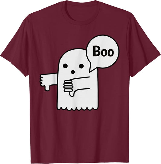 Funny - Boo Ghost T-Shirt - T-Shirt | Maroon