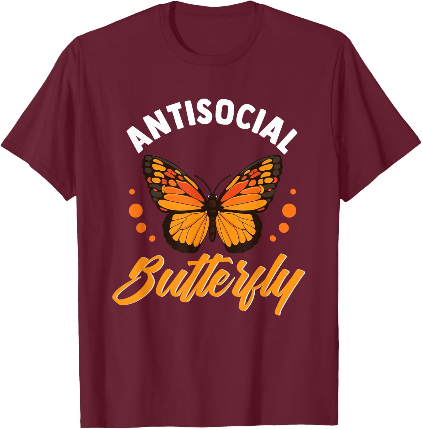 Antisocial Butterfly T-Shirt - T-Shirt | Maroon