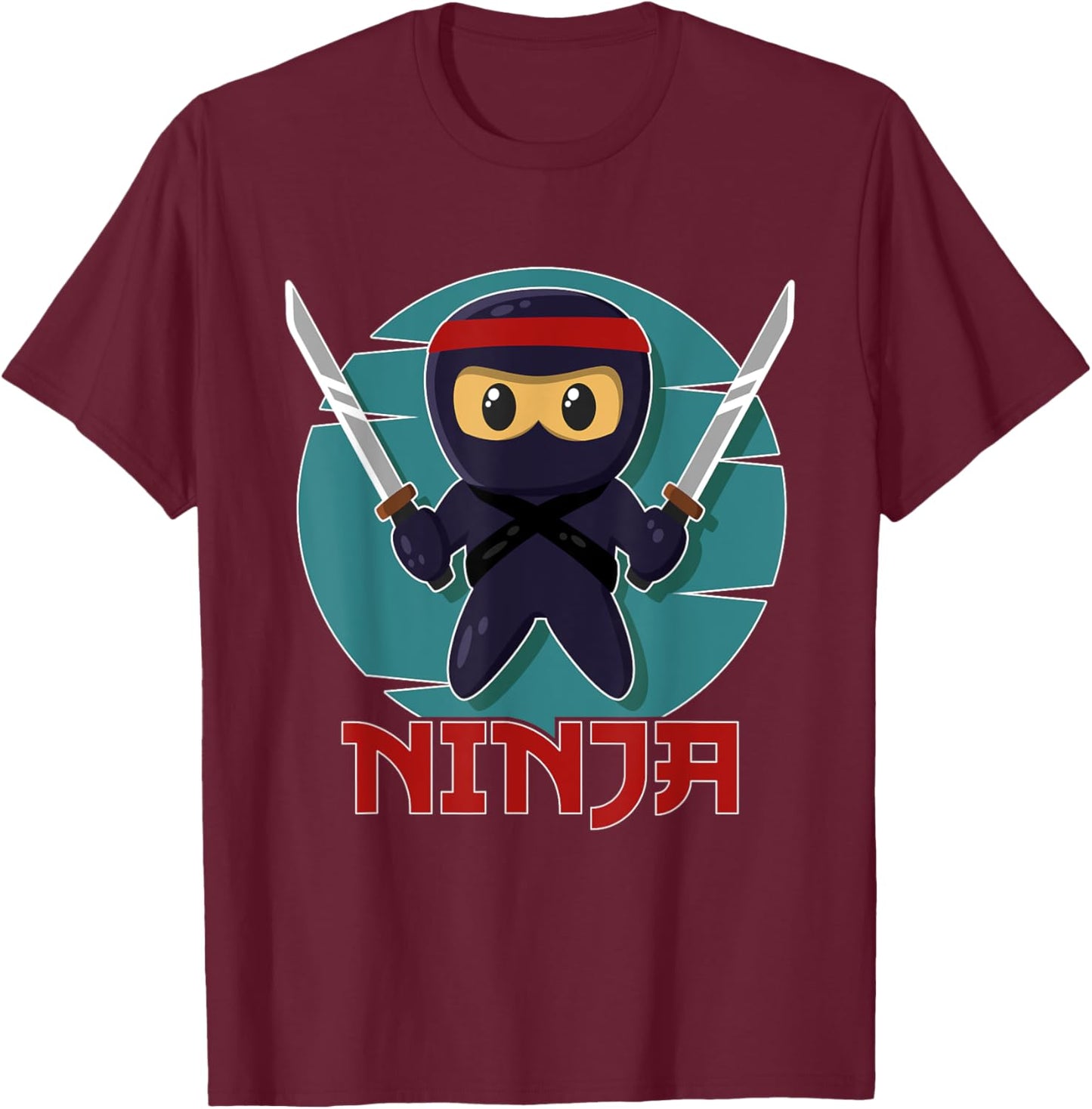 Boy Ninja Fan Ninja Lover Ninja Birthday Outfit Kids Ninja T-Shirt - T-Shirt | Maroon