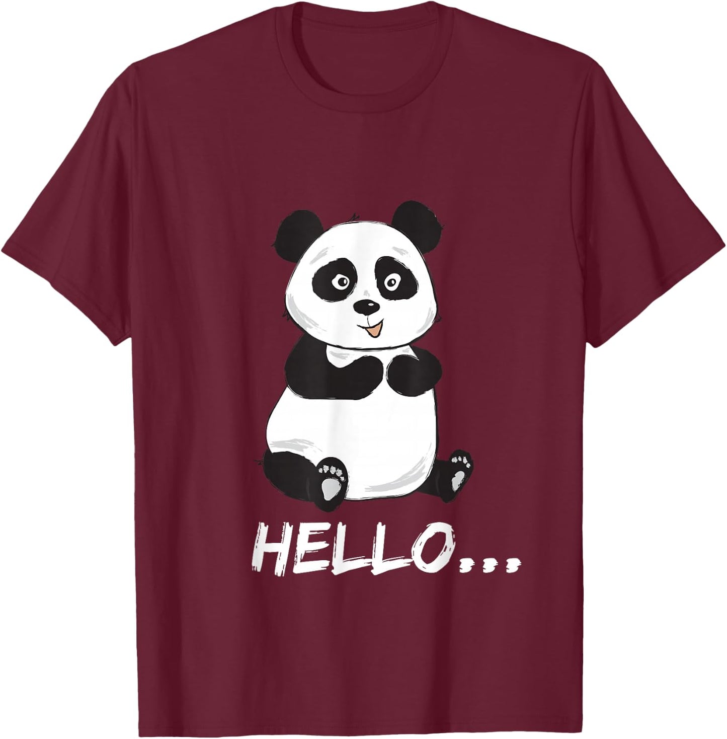 Panda Hello & Goodbye | Here for the Snacks, Not Small Talk T-Shirt - T-Shirt | Maroon