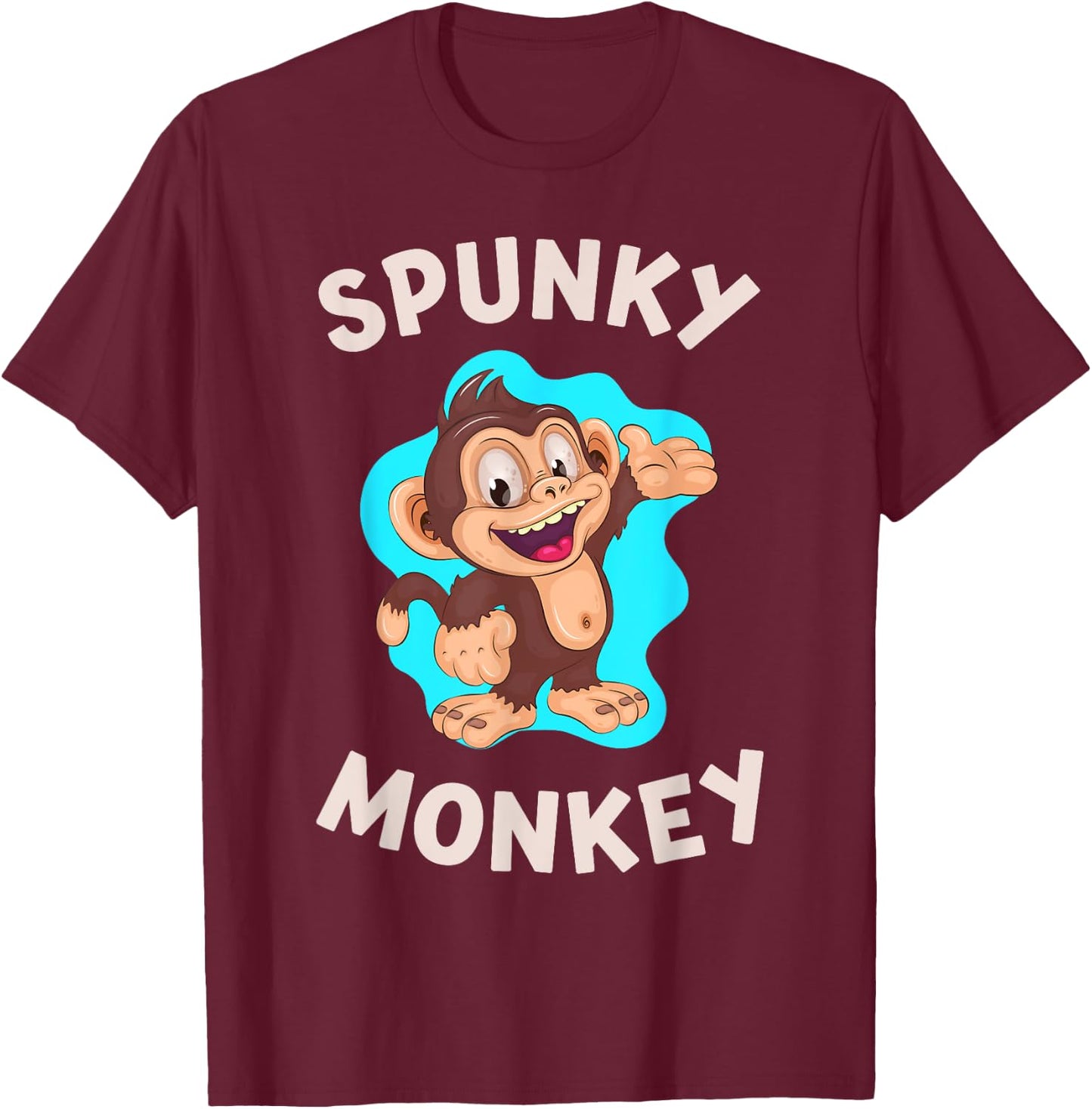 Spunky Monkey Cute Little Children's T-Shirt - T-Shirt | Maroon