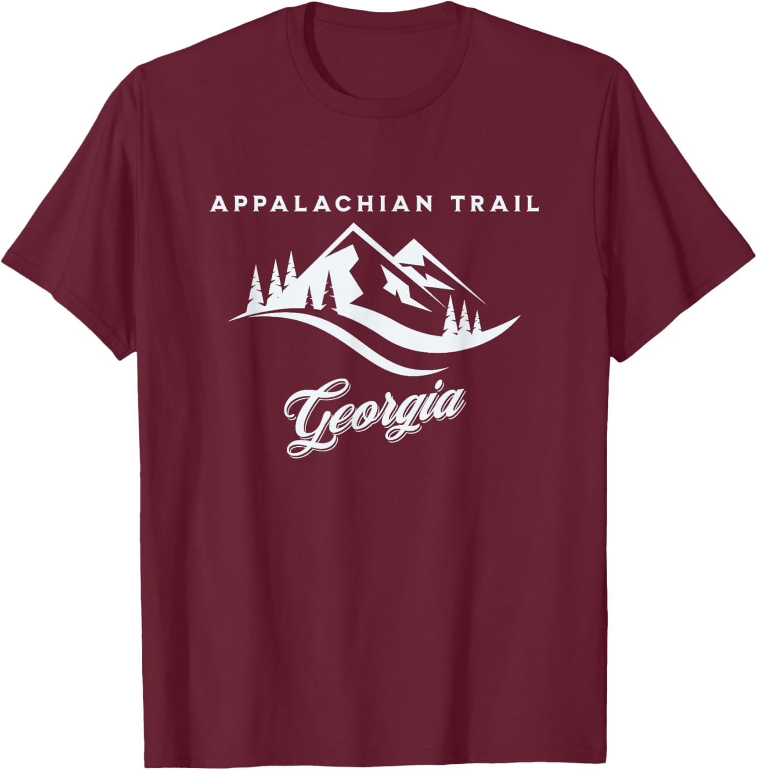 Appalachian Trail Georgia Hiking Scenic Trail T-Shirt - T-Shirt | Maroon