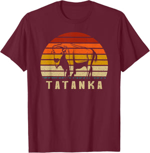Retro Vintage American Buffalo Tatanka animal Gift T-Shirt - T-Shirt | Maroon