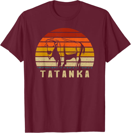 Retro Vintage American Buffalo Tatanka animal Gift T-Shirt - T-Shirt | Maroon