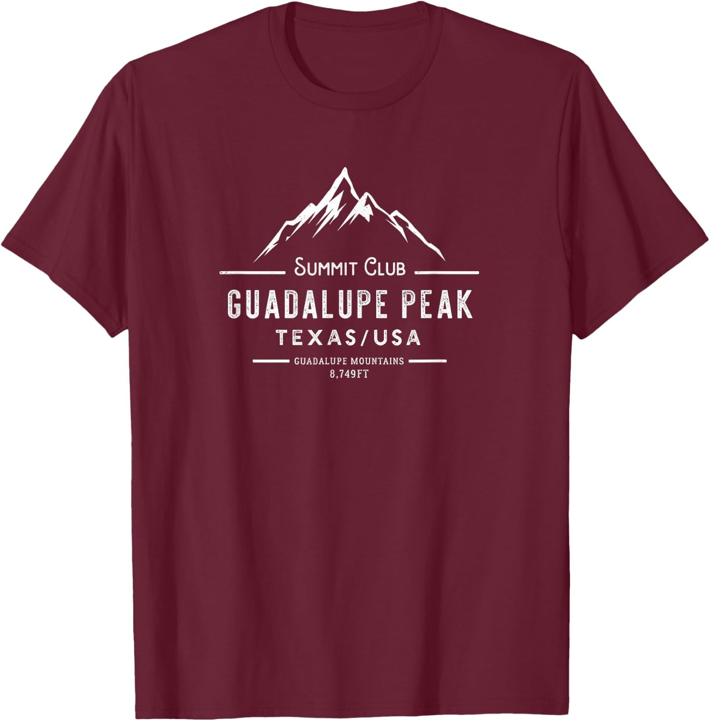 Guadalupe peak summit club - Guadalupe range Texas T-Shirt - T-Shirt | Maroon