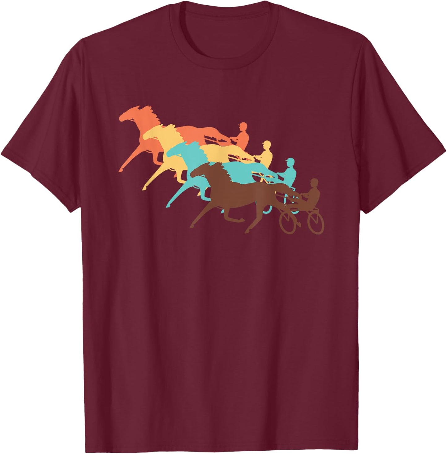 Trapeze Horse Racing - Horse Racing Lovers T-Shirt - T-Shirt | Maroon