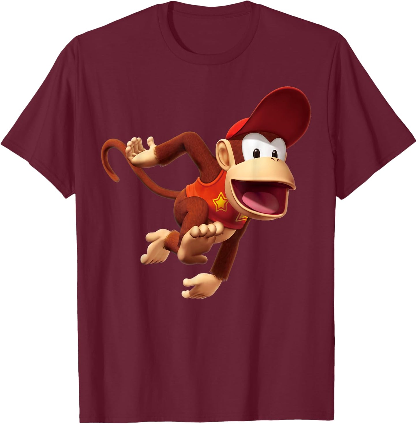 Donkey Kong Diddy 3D Poster T-Shirt - T-Shirt | Maroon