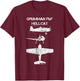 Grumman F6F Hellcat WW2 Navy Airplane Blueprint T-Shirt - T-Shirt | Maroon