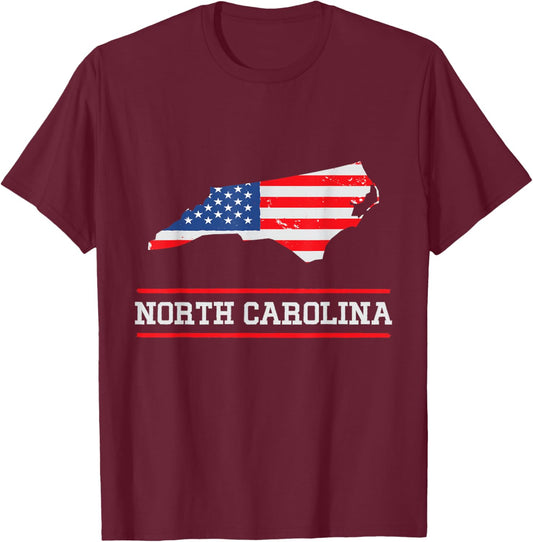 North Carolina US Flagge - US Staat North Carolina Souvenir T-Shirt - T-Shirt | Maroon
