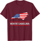 North Carolina US Flagge - US Staat North Carolina Souvenir T-Shirt - T-Shirt | Maroon