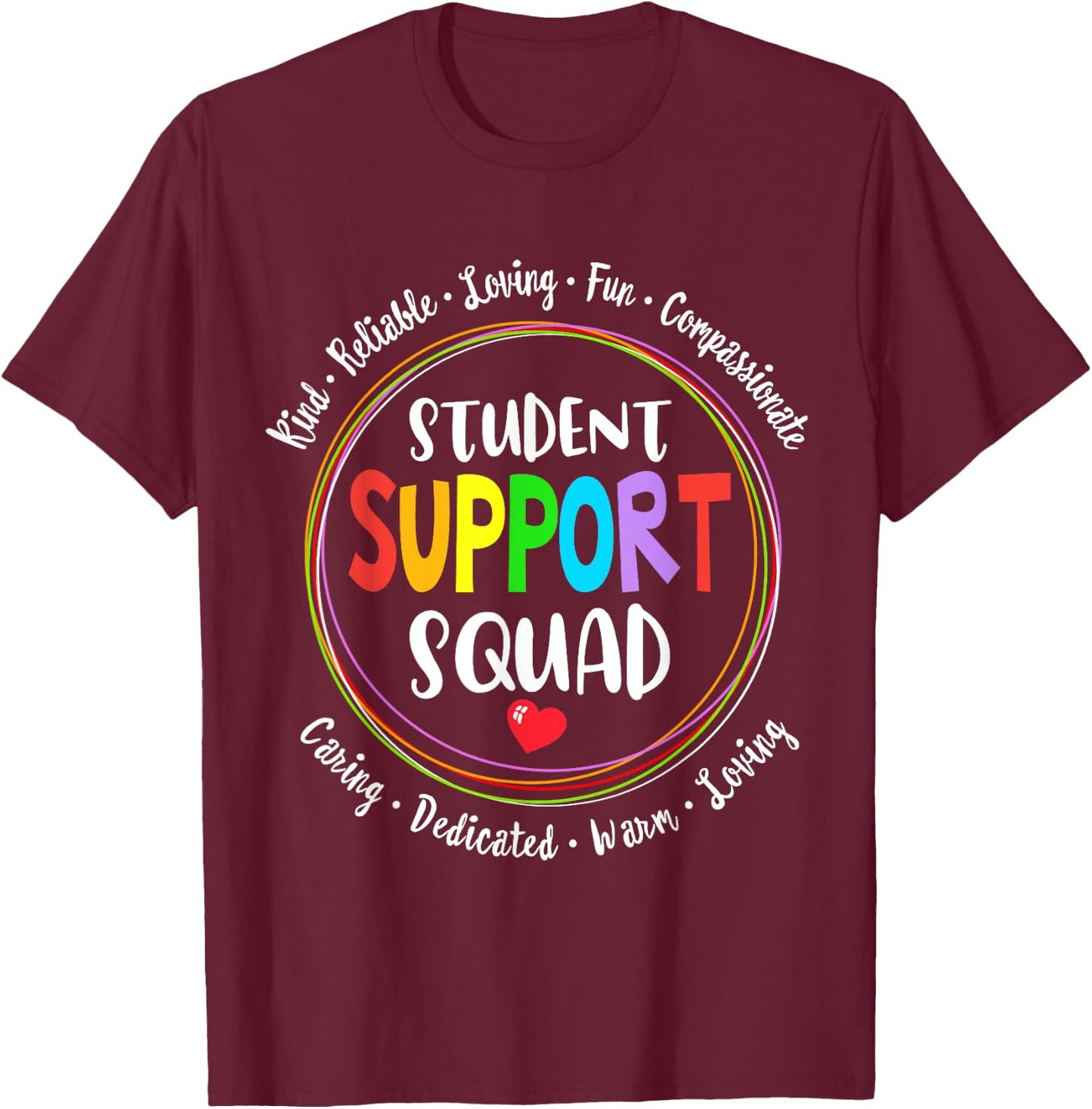 Student Support Squad School Counselor Student Services T-Shirt - T-Shirt | Maroon