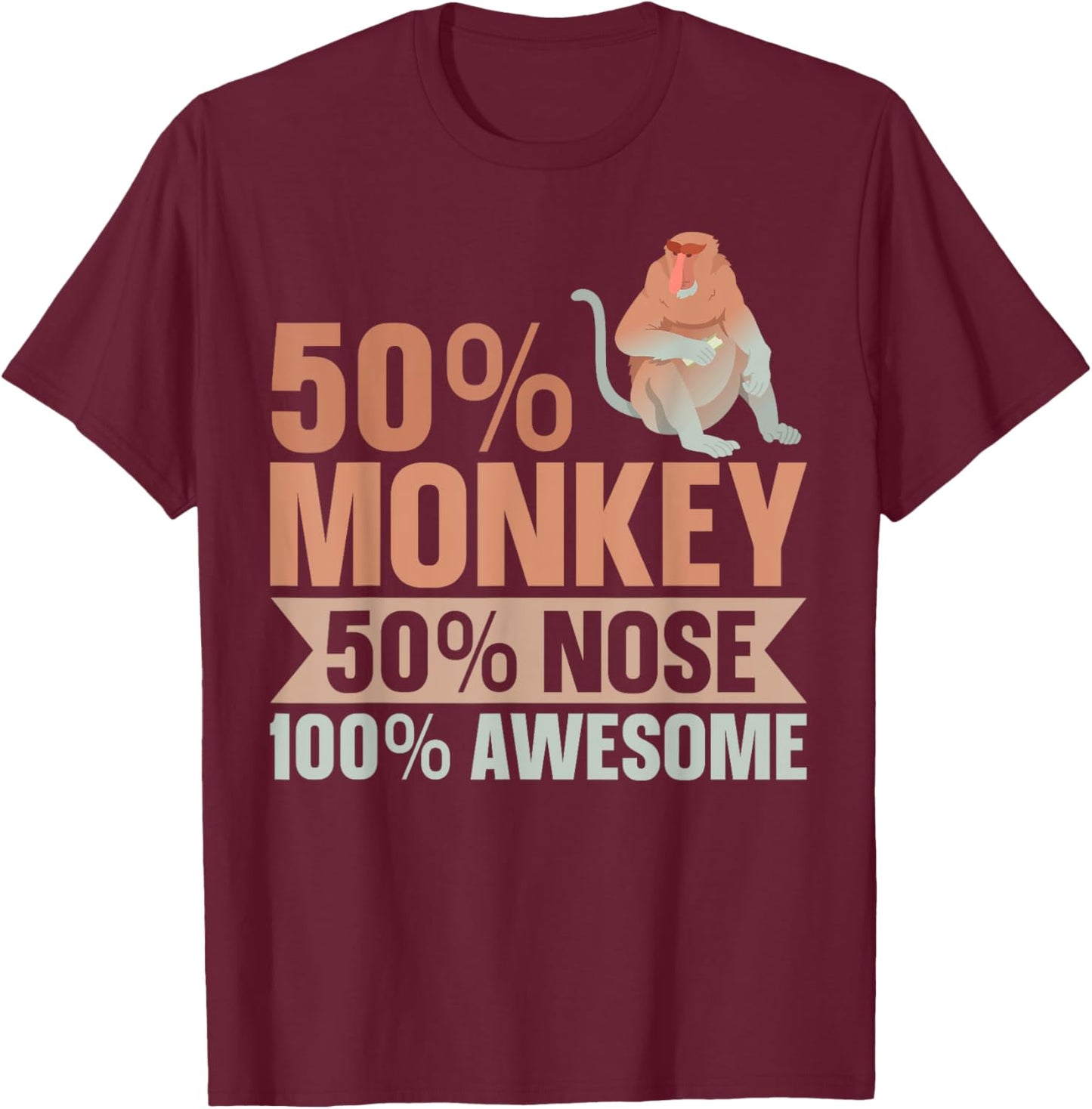 Long Nosed Monkey Design for a Proboscis Monkey Expert T-Shirt - T-Shirt | Maroon