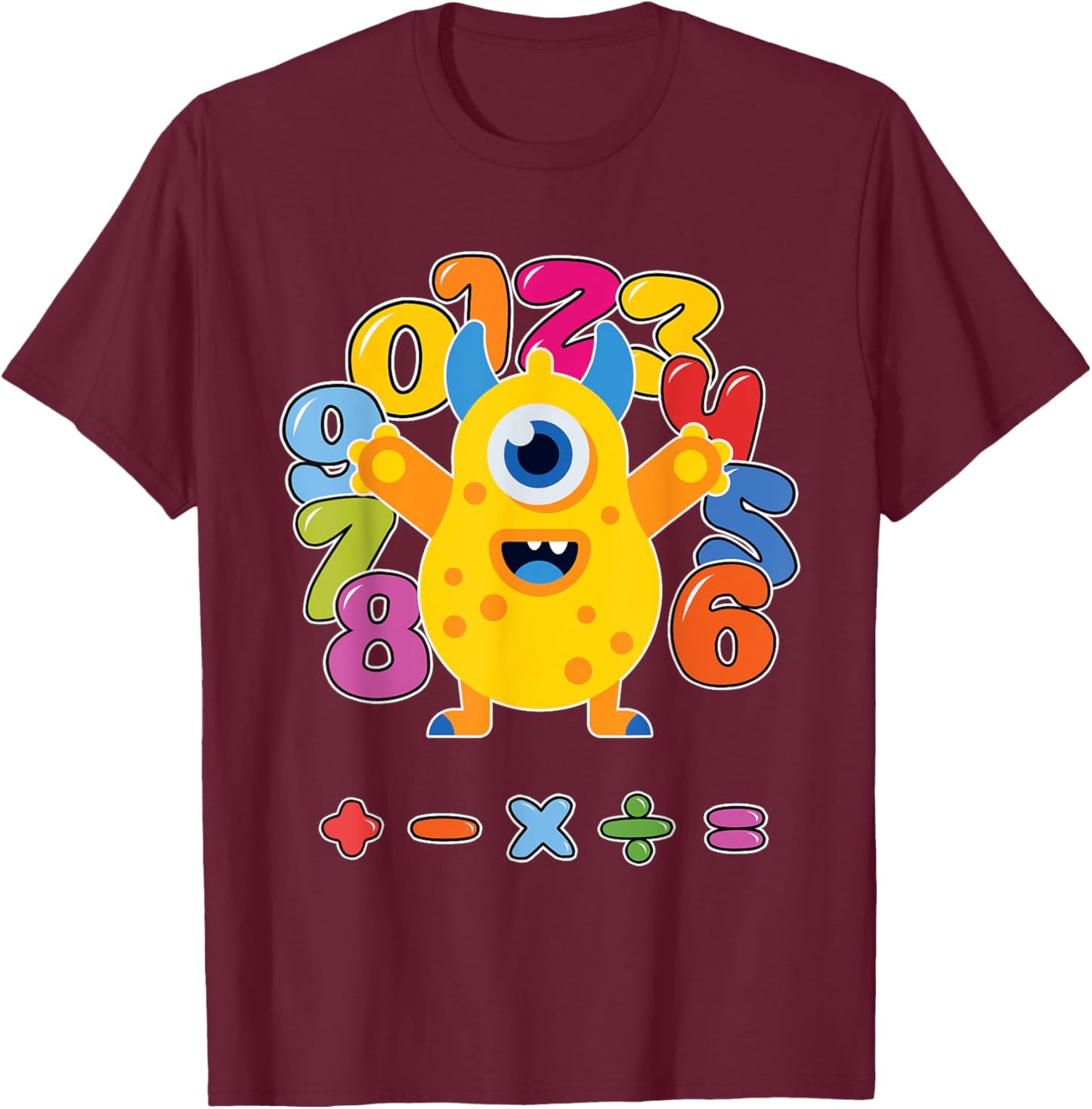 Number t shirts kids number day costume cool monster costume T-Shirt - T-Shirt | Maroon