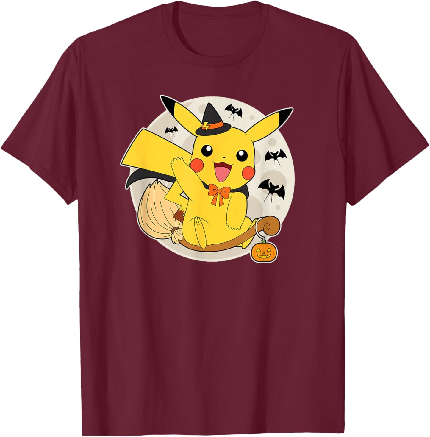 Pokémon - Pikachu Moon Witch T-Shirt - T-Shirt | Maroon