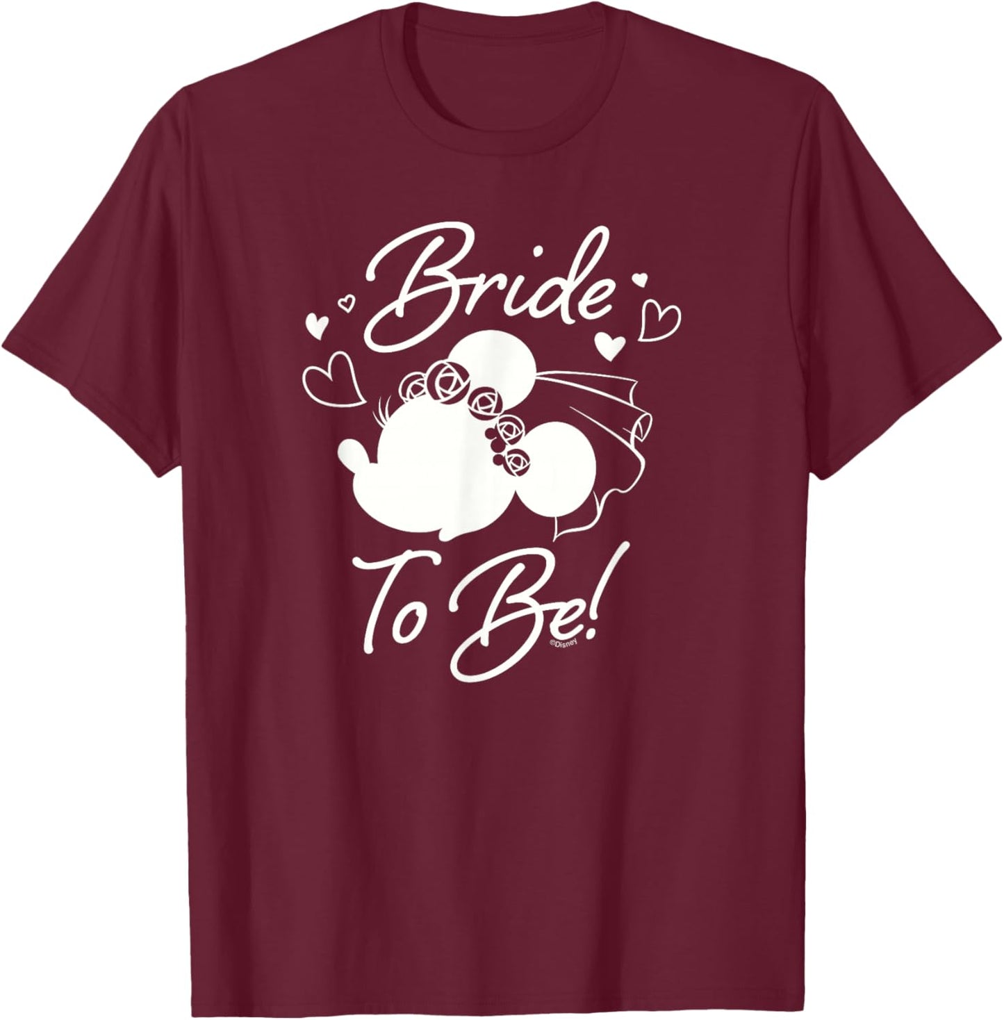 Disney Minnie Mouse Bride to Be Wedding Bridal Bachelorette T-Shirt - T-Shirt | Maroon