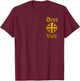 Deus Vult - Jerusalemkreuz - Katholischer Ritter T-Shirt - T-Shirt | Maroon