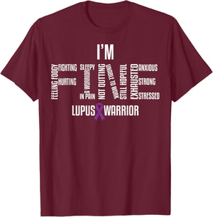 I'm Fine Lupus Warrior T-Shirt - T-Shirt | Maroon